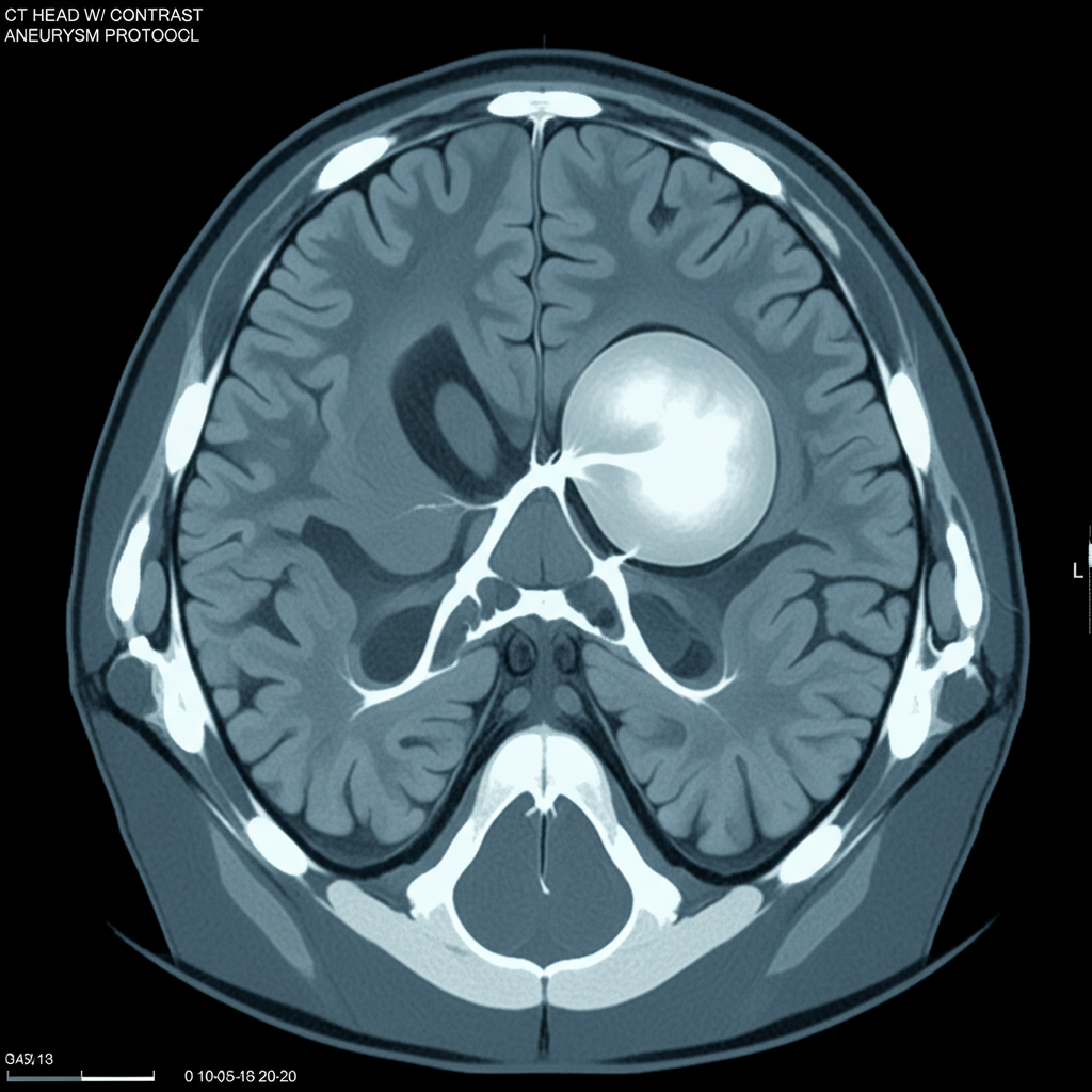 Hình ảnh CT Scan phát hiện túi phình mạch máu não